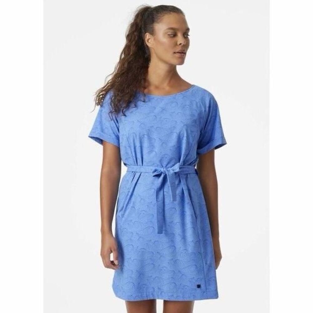 Helly Hansen Thalia Dress Womens S Blue All Over Print Waves Pocket